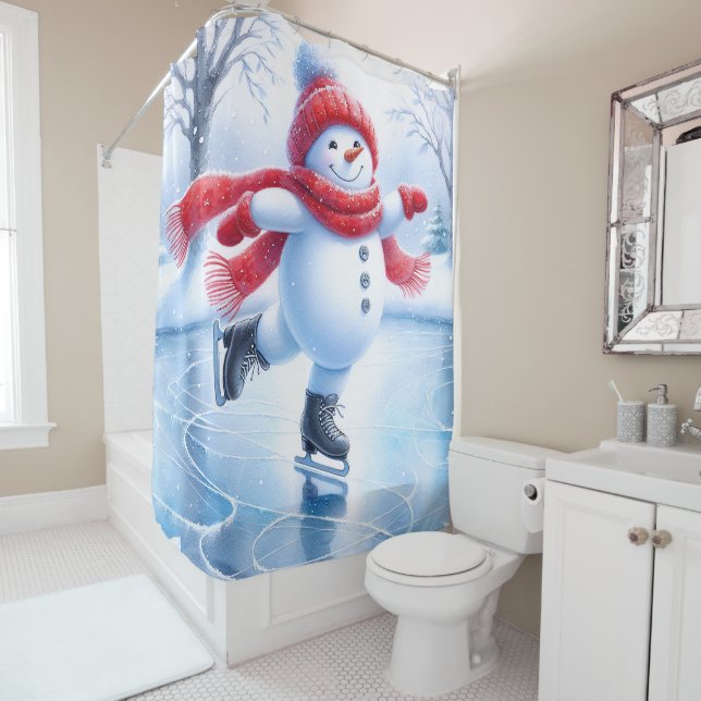 Snowman Shower Curtain (In Situ)