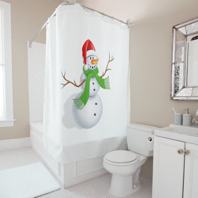 Snowman Shower Curtain (In Situ)