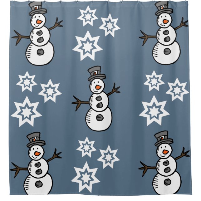 Snowman Shower Curtain (Front)