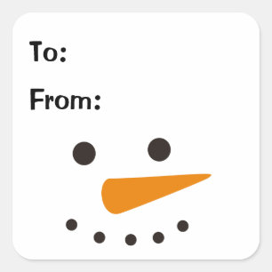 Snowman Simple Christmas Gift Square Sticker