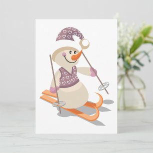 Snowman Skiing Invitation