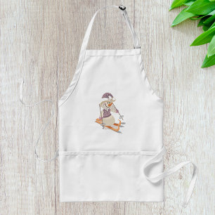 Snowman Skiing Standard Apron