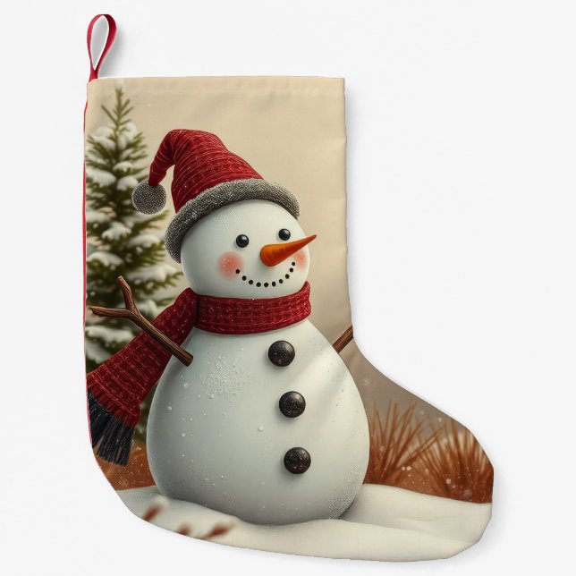 snowman small christmas stocking (Front)