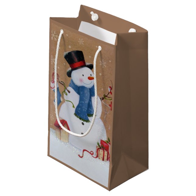 Snowman Small Gift Bag (Front Angled)