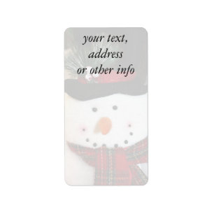 Snowman Smile Label