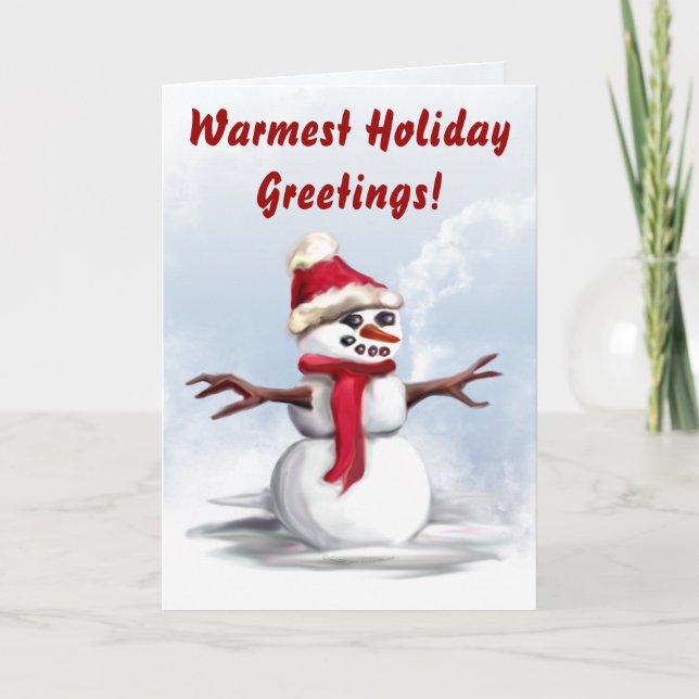 Snowman Smiles Holiday Card (Front)