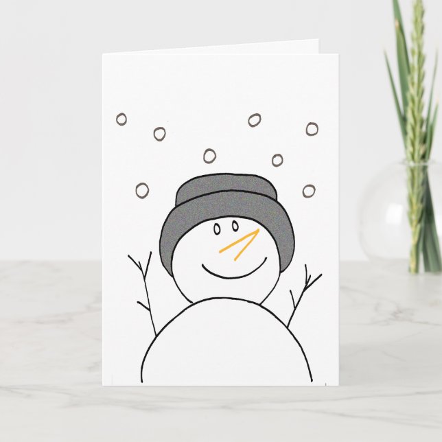 Snowman Smiling Holiday Card (Front)
