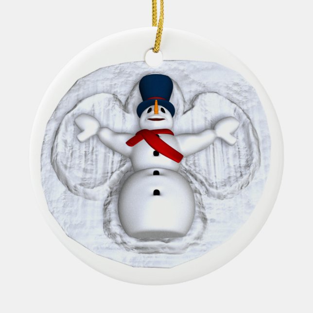 Snowman Snow Angel Ornament (Front)