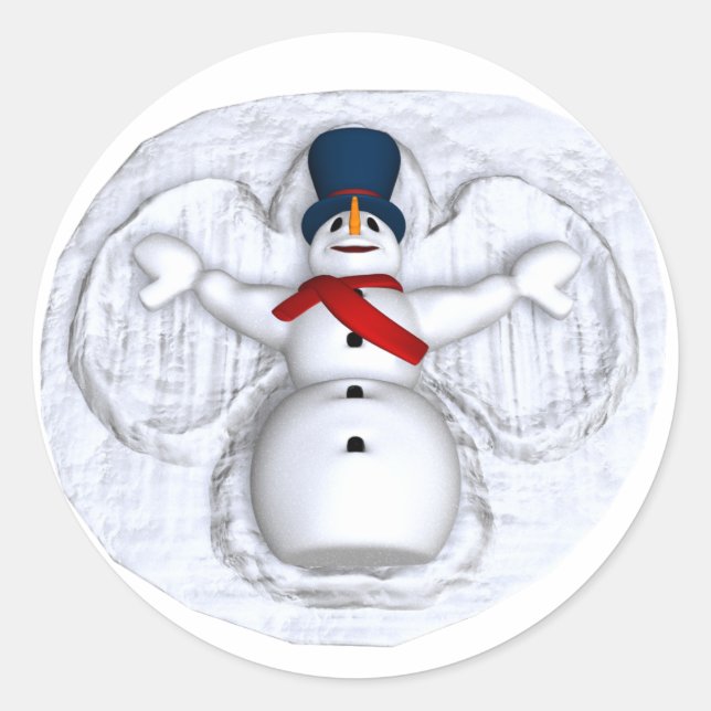 Snowman Snow Angel stickers (Front)