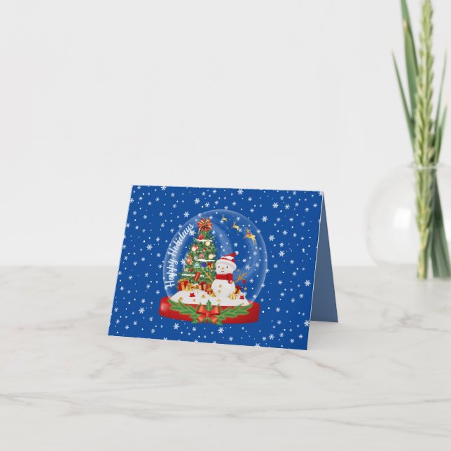 Snowman Snow Globe Card (Front)