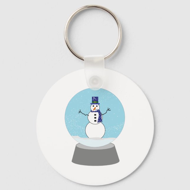 Snowman Snow globe Christmas gifts Key Ring (Front)
