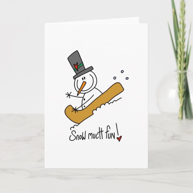 Snowman Snow Much Fun Holiday Card (Front)