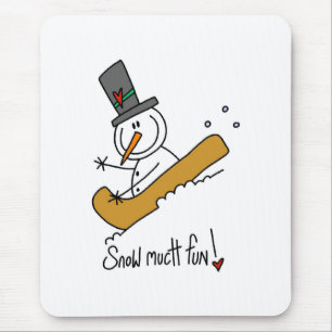 Snowman Snow Much Fun Mouse Mat