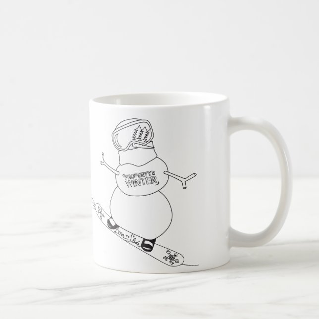 Snowman Snowboarding Mug (Right)