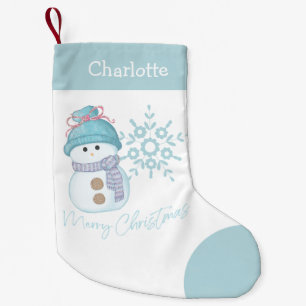 Snowman Snowflake Cute Christmas Stocking