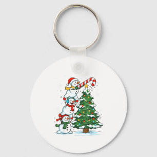 Snowman Snowflake, Merry Christmas Tree, Xmas Holi Key Ring