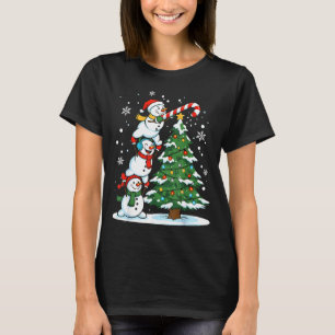 Snowman Snowflake, Merry Christmas Tree, Xmas Holi T-Shirt