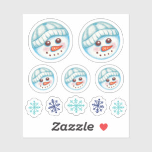 Snowman Snowflake Stickers
