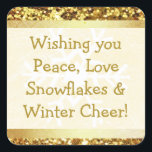 Snowman Snowflake Winter  Christmas Quote Sticker<br><div class="desc">Snowman Snowflake Christmas Winter Cheer Quote Sticker</div>