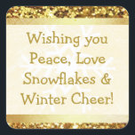 Snowman Snowflake Winter  Christmas Quote Sticker<br><div class="desc">Snowman Snowflake Christmas Winter Cheer Quote Sticker</div>