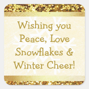 Snowman Snowflake Winter Christmas Quote Sticker