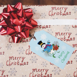 Snowman Snowflakes Poinsettia Gift Tags