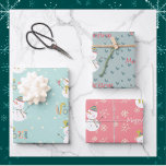 Snowman snowflakes red green christmas wrapping paper sheet<br><div class="desc">New christmas patterns to wrap your gifts this year. If you love a snownan, snowflakes, red and green then you will love these paper sheets. Customise the christmas greeting found on two of the sheets easily. It currently reads Merry Christmas but you can customise it to any message. You could...</div>