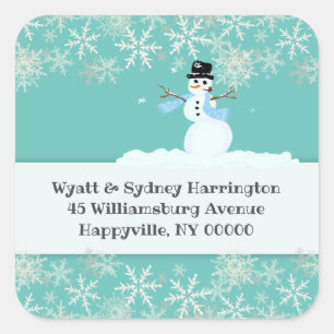 Snowman Snowflakes Winter Holiday Address Labels