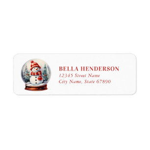 Snowman Snowglobe Return Address Labels