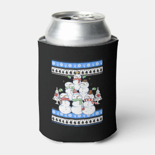 Snowman - Snowman Christmas Tree Ugly Christmas Can Cooler