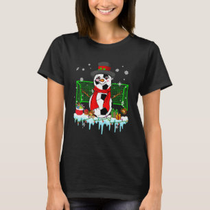 Snowman Soccer Balls Christmas Soccer Player  Fami T-Shirt