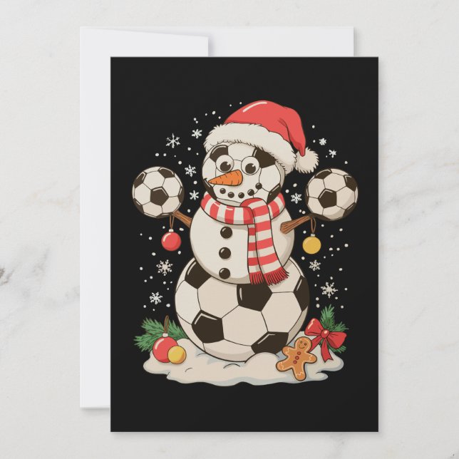 Snowman Soccer Christmas Holiday Winter Xmas Sport (Front)