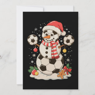 Snowman Soccer Christmas Holiday Winter Xmas Sport