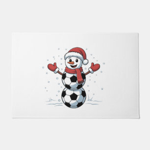 Snowman Soccer Christmas Santa Baseball Sport Doormat