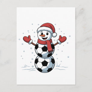 Snowman Soccer Christmas Santa Baseball Sport Holiday Postcard