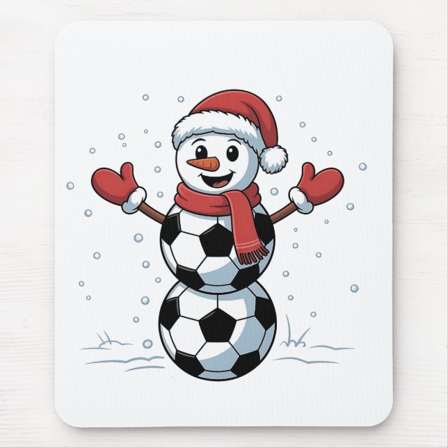 Snowman Soccer Christmas Santa Baseball Sport Mouse Mat (Front)