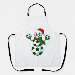 Snowman Soccer Christmas Sport Lovers Apron
