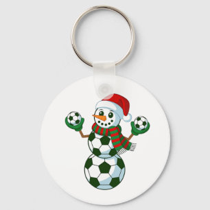 Snowman Soccer Christmas Sport Lovers Key Ring