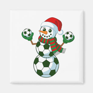 Snowman Soccer Christmas Sport Lovers  Magnet