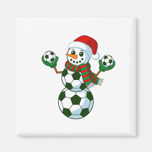 Snowman Soccer Christmas Sport Lovers  Magnet