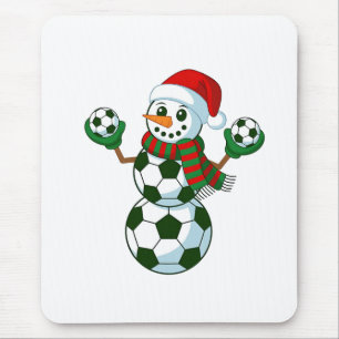 Snowman Soccer Christmas Sport Lovers Mouse Mat