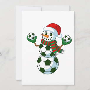 Snowman Soccer Christmas Sport Lovers Thank You Card