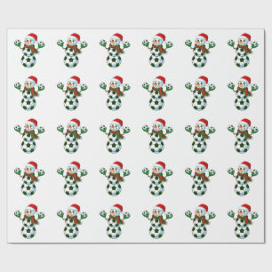 Snowman Soccer Christmas Sport Lovers Wrapping Paper