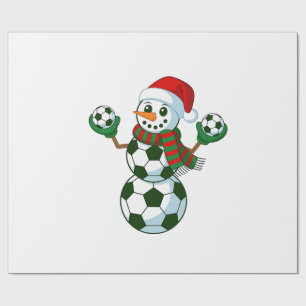 Snowman Soccer Christmas Sport Lovers  Wrapping Paper