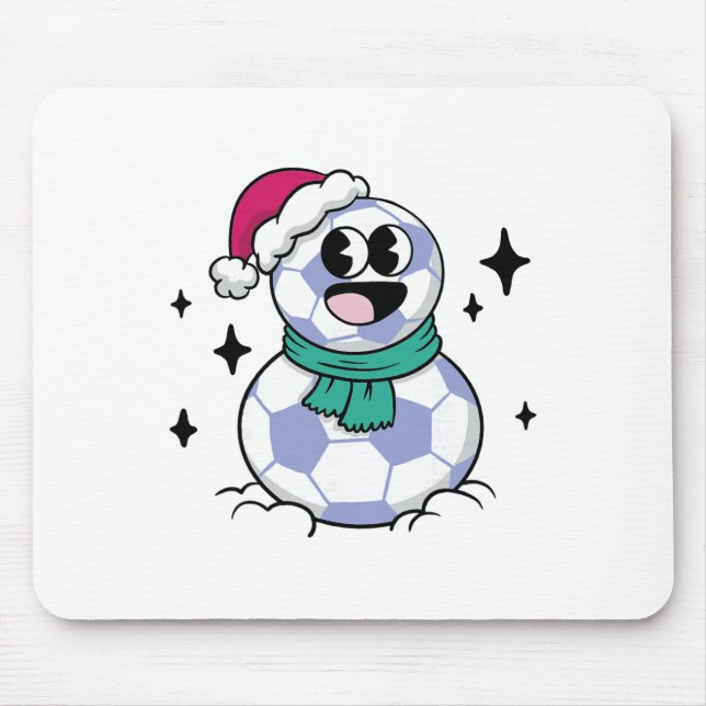 Snowman Soccer  Mouse Mat (Front)