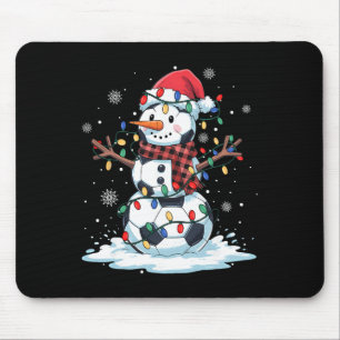 Snowman Soccer Player Santa Hat Christmas Funny Me Mouse Mat