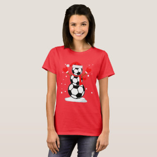 Snowman soccer T-Shirt Funny Christmas Gift Shirt