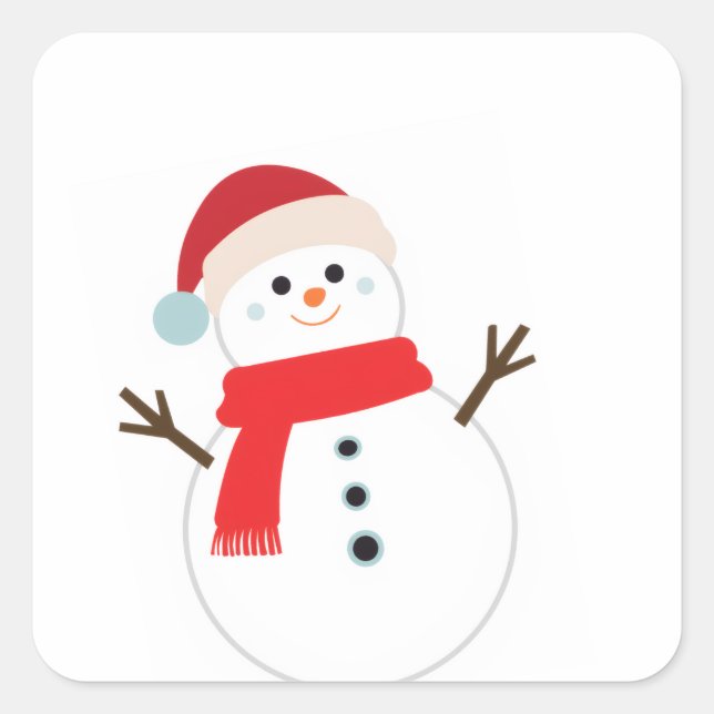 SNOWMAN sock for warm decor Christmas Square Sticker (Front)