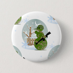 snowman soldier christmas 6 cm round badge