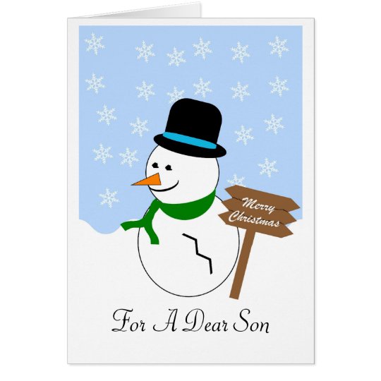 Snowman Son Christmas Card
